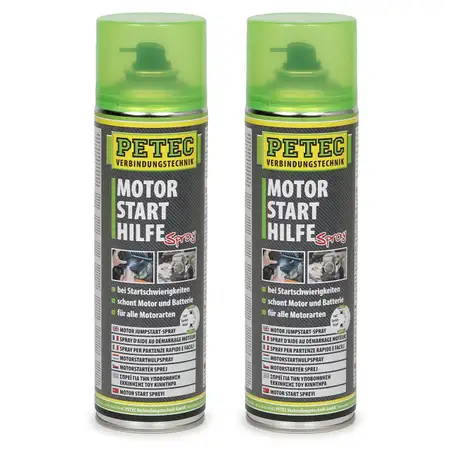 PETEC Motorstarthilfespray Starthilfespray Starthilfe Kaltstarthilfe 2x 500ml