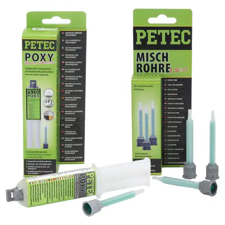 PETEC POXY 2-Komponenten Epoxydharz Kleber Universalkleber 24ml + 3x Mischrohr