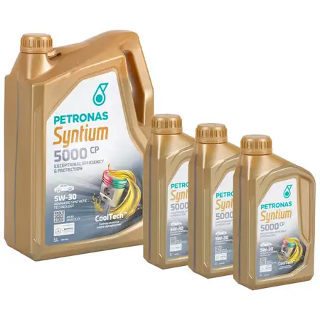 8L 8 Liter PETRONAS Syntium 5000 CP 5W-30 Motor&ouml;l &Ouml;l MB 229.51/52 PSA B712290 Renault RN17