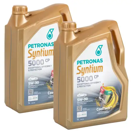 10 Liter PETRONAS Syntium 5000 CP 5W-30 Motor&ouml;l &Ouml;l MB 229.51/52 PSA B712290 Renault RN17