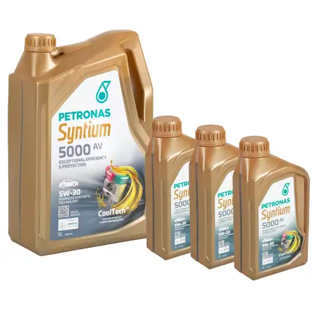 8L 8 Liter PETRONAS Syntium 5000 AV 5W-30 Motor&ouml;l &Ouml;l MB 229.51/52 VW 504/507.00 BMW LL-04