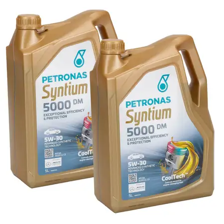 10L 10 Liter PETRONAS Syntium 5000 DM 5W-30 Motor&ouml;l &Ouml;l BMW LL-04 MB 229.51/52 VW 505.00/01