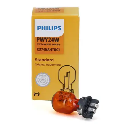 PHILIPS Halogenlampe Blinkleuchte GELB PWY24W 12V 24W WP3 3x14,5/4 12174NAHTRC1