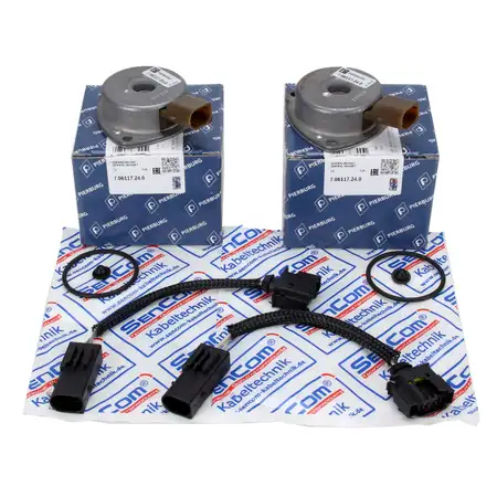 2x PIERBURG Zentralmagnet Nockenwelle + &Ouml;l-Stop-Adapterkabel f&uuml;r MERCEDES M271