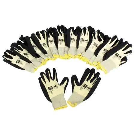 PRO-FIT 518LO Handschuhe Arbeitshandschuhe GELB SCHWARZ Gr&ouml;&szlig;e 9 / L (12 Paar)