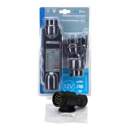 PROPLUS Steckertester-Set Beleuchtungstester + PROPLUS Anh&auml;ngerstecker 13-polig