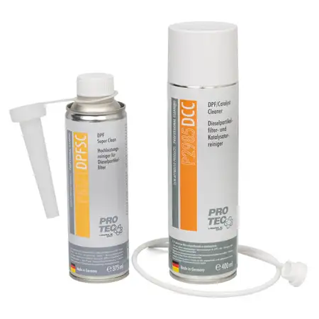 PROTEC DPF + DCC Reiniger f&uuml;r Dieselpartikelfilter DPF Set 375ml + 400ml