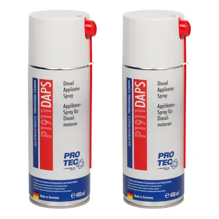 2x 400ml PROTEC P1911 Diesel Applikator Spray Reiniger Ansaugtrakt Verbrennung