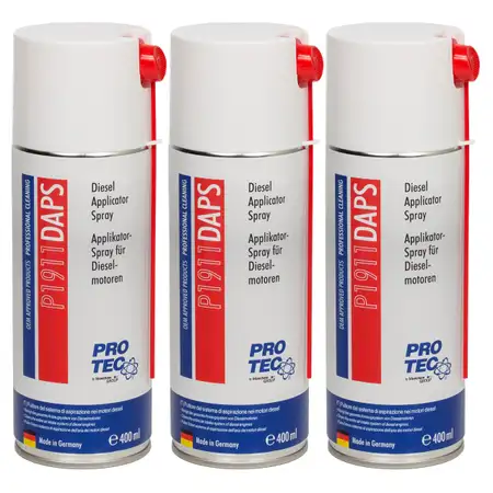 3x 400ml PROTEC P1911 Diesel Applikator Spray Reiniger Ansaugtrakt Verbrennung