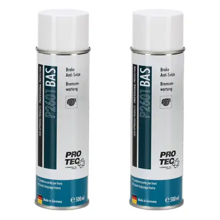 2x 500ml PROTEC P2601 BAS Bremsenwartung Spray Hochtemperatur Haftschmierstoff