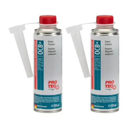 2x 375ml PROTEC P2281 OCB+ Premium Oktanzahlverbesserer Benzinadditiv Additiv