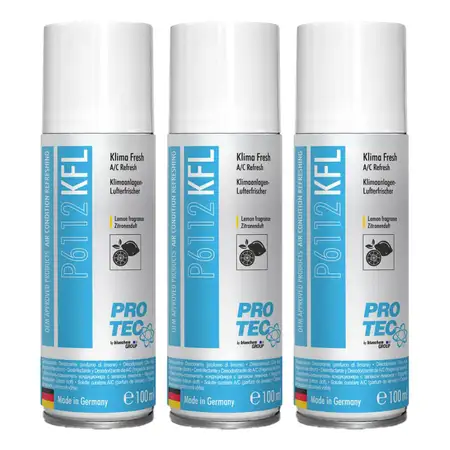 3x 100ml PROTEC KFL Klima Fresh A/C Refresh Klimaanlagen-Lufterfrischer ZITRONE