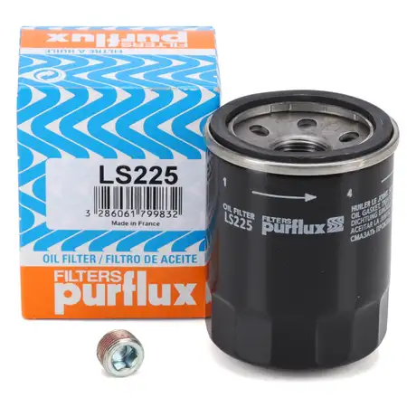 PURLFUX LS225 &Ouml;lfilter + Schraube FIAT 500 500L Doblo Panda Punto Stilo Tipo 1.2 1.4