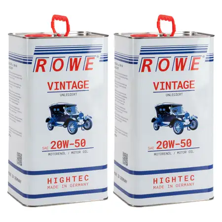 10 Liter ROWE Motor&ouml;l &Ouml;l VINTAGE Unlegiert SAE 20W50 Oldtimer Mehrbereichs-&Ouml;l