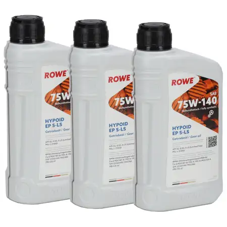 3L 3 Liter ROWE HYPOID EP S-LS SAE 75W-140 Limited Slip Schaltgetriebe&ouml;l API GL-5 / LS