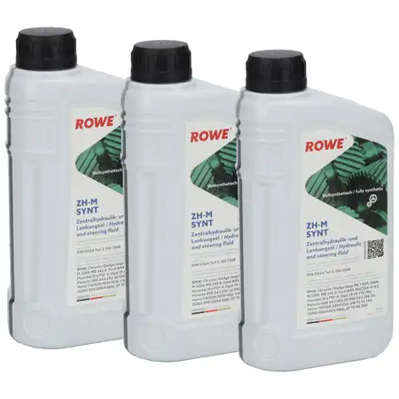 3L 3 Liter ROWE ZH-M SYNT Hochleistungs-Hydraulik&ouml;l Lenkungs&ouml;l DIN 51524 Teil 3 ISO 7308