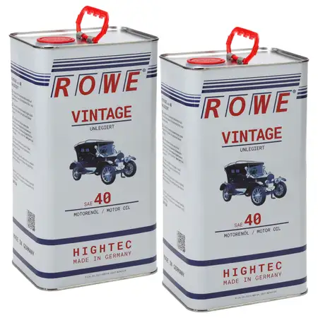 10L 10 Liter ROWE Motor&ouml;l &Ouml;l VINTAGE Unlegiert SAE 40 Oldtimer Einbereichs-&Ouml;l