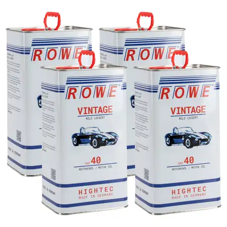 20L 20 Liter ROWE Motor&ouml;l &Ouml;l VINTAGE Mild Legiert SAE 40 Oldtimer Einbereichs&ouml;l