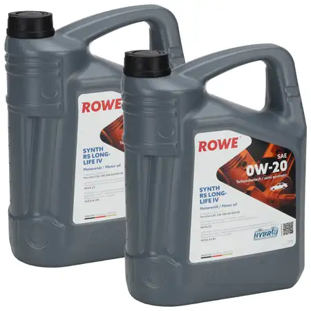 10L 10 Liter ROWE SYNTH RS LONGLIFE IV 0W-20 0W20 Motor&ouml;l &Ouml;l Porsche C20 VW 508.00/509.00