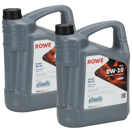 10L 10 Liter ROWE SYNT RS HC 0W-20 0W20 Motor&ouml;l &Ouml;l ACEA A5/B5 API SN/CF HYBRID