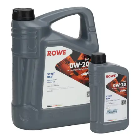 6L 6 Liter ROWE SYNT RSV 0W-20 0W20 Motor&ouml;l &Ouml;l ACEA C5 Volvo VCC RBS0-2AE HYBRID