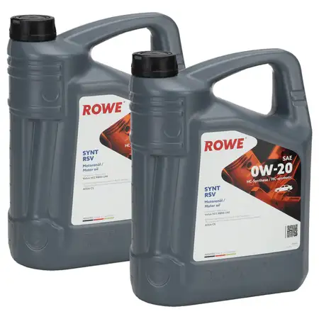 10 Liter ROWE SYNT RSV 0W-20 0W20 Motor&ouml;l &Ouml;l ACEA C5 Volvo VCC RBS0-2AE HYBRID