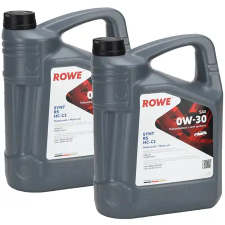 10L 10 Liter ROWE SYNT RS HC-C2 0W-30 Motor&ouml;l &Ouml;l ACEA C2 PSA B712312 Fiat 9.55535-DS1/GS1