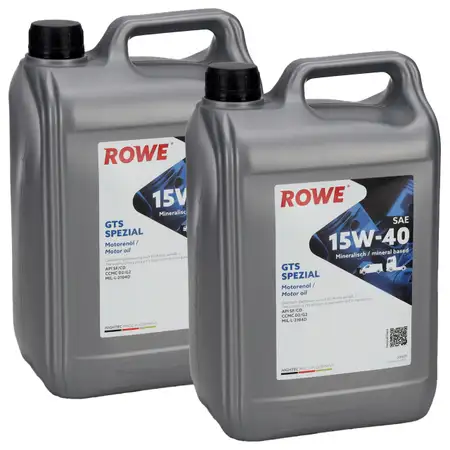 10L 10 Liter ROWE GTS SPEZIAL 15W-40 15W40 Motor&ouml;l &Ouml;l API SF/CD CCMC D/G2 MIL-L-2104D