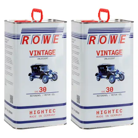 10L 10 Liter ROWE Motor&ouml;l &Ouml;l VINTAGE Unlegiert SAE 30 Oldtimer Einbereichs&ouml;l