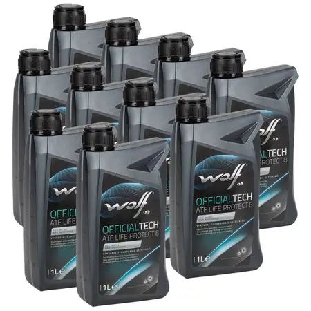 10L 10 Liter WOLF OFFICIALTECH ATF LIFE PROTECT 8 Automatikgetriebe&ouml;l f&uuml;r ZF 6/8/9-Gang