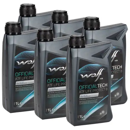 6L 6 Liter WOLF OFFICIALTECH ATF LIFE PROTECT 8 Automatikgetriebe&ouml;l f&uuml;r ZF 6/8/9-Gang