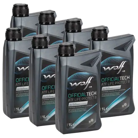 7L 7 Liter WOLF OFFICIALTECH ATF LIFE PROTECT 8 Automatikgetriebe&ouml;l f&uuml;r ZF 6/8/9-Gang