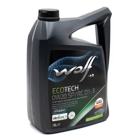 5L 5 Liter WOLF ECOTECH 0W20 SP/RC D1-3 Motor&ouml;l &Ouml;l GM dexos1 Gen3 Fiat 9.55535-CR1/GSX