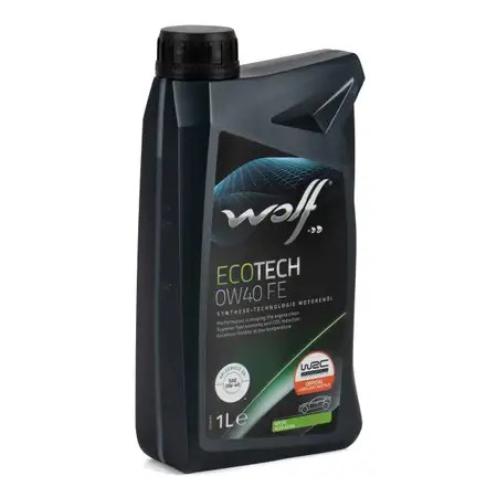 1L 1 Liter WOLF ECOTECH 0W40 FE Motor&ouml;l &Ouml;l API SN PORSCHE A40 VW 502/505.00 MB 229.3/5