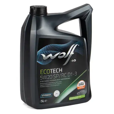 5L 5 Liter WOLF ECOTECH 5W20 SP/RC D1-3 Motor&ouml;l &Ouml;l GM dexos1 Gen3 FIAT 9.55535-CR1