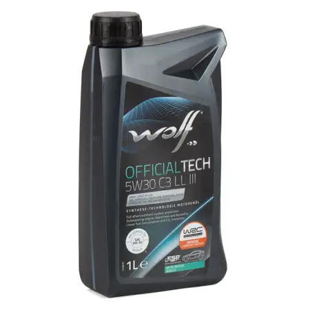 1L 1 Liter WOLF OFFICIALTECH 5W30 C3 LL III Motor&ouml;l BMW LL04 MB 229.51/52 VW 504/507.00