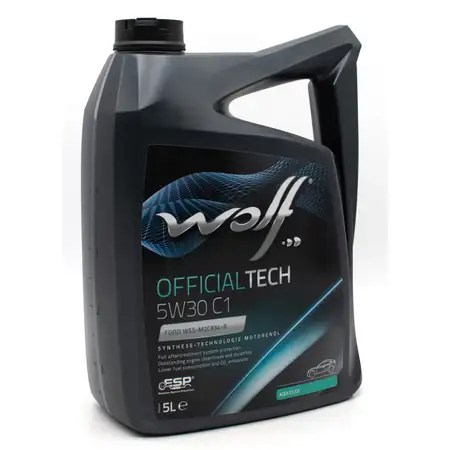 5L 5 Liter WOLF OFFICIALTECH 5W30 C1 Motor&ouml;l &Ouml;l ACEA C1 C2 FORD WSS-M2C934-B