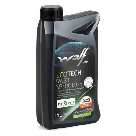 1L 1 Liter WOLF ECOTECH 5W30 SP/RC D1-3 Motor&ouml;l &Ouml;l GM dexos1 Gen3 FIAT 9.55535-CR1