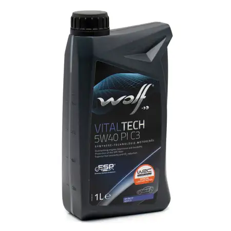 1L 1 Liter WOLF VITALTECH 5W40 PI C3 Motor&ouml;l &Ouml;l BMW LL-04 dexos2 MB 229.51 VW 505.00/01