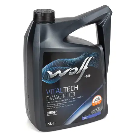 5L 5 Liter WOLF VITALTECH 5W40 PI C3 Motor&ouml;l &Ouml;l BMW LL-04 dexos2 MB 229.51 VW 505.00/01