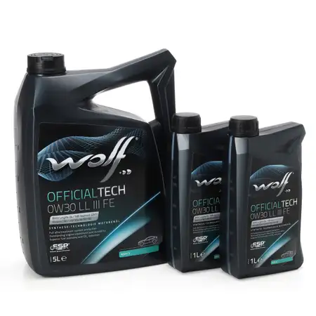 7L 7 Liter WOLF OFFICIALTECH 0W30 LL III FE Motor&ouml;l &Ouml;l BMW LL-04 MB 229.51 VW 504/507.00