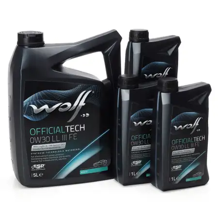 8L 8 Liter WOLF OFFICIALTECH 0W30 LL III FE Motor&ouml;l &Ouml;l BMW LL-04 MB 229.51 VW 504/507.00