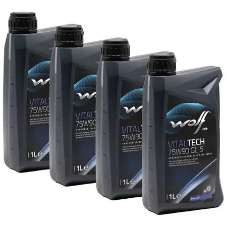 4L 4 Liter WOLF VITALTECH 75W90 GL-5 Getriebe&ouml;l Schaltgetriebe&ouml;l MT-1 MB 235.8