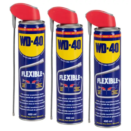 3x 400ml WD-40 31692 FLEXIBLE Multifunktions&ouml;l Kriech&ouml;l Rostl&ouml;ser Mehrzweck&ouml;l Vielzweck