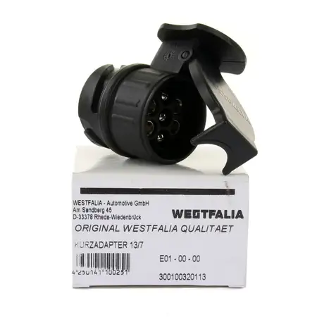 WESTFALIA Adapter Kurzadapter Stecker Steckdose Anh&auml;ngerkupplung 13 auf 7-polig