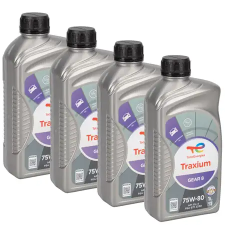 4L 4 Liter TOTAL TRAXIUM GEAR 8 75W-80 Getriebe&ouml;l API GL-4 GL-4+ PSA B71 2330