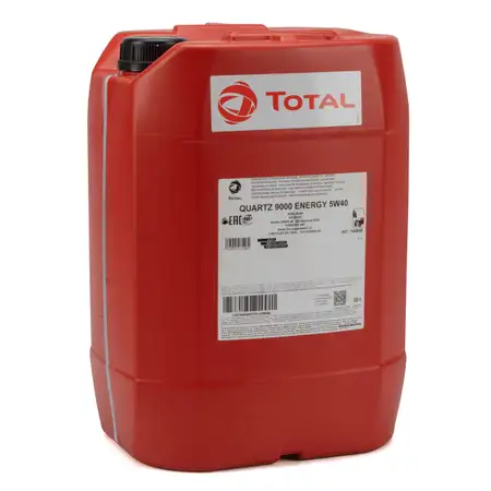 20L 20 Liter - TOTAL QUARTZ 9000 ENERGY 5W-40 Motor&ouml;l VW 502.00 505.00 MB 229.5