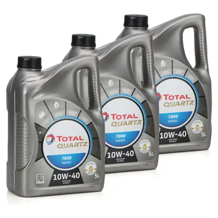 15L 15 Liter TOTAL QUARTZ 7000 ENERGY Motor&ouml;l &Ouml;l 10W-40 10W40 VW 501.01/505.00