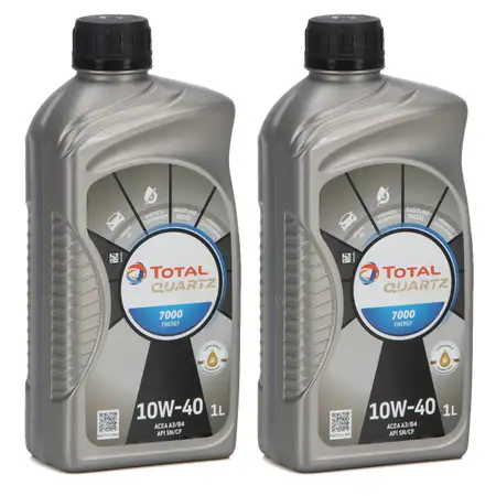 2L 2 Liter TOTAL QUARTZ 7000 ENERGY Motor&ouml;l &Ouml;l 10W-40 10W40 VW 501.01/505.00