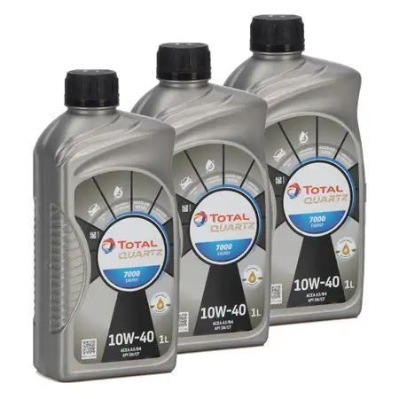 3L 3 Liter TOTAL QUARTZ 7000 ENERGY Motor&ouml;l &Ouml;l 10W-40 10W40 VW 501.01/505.00